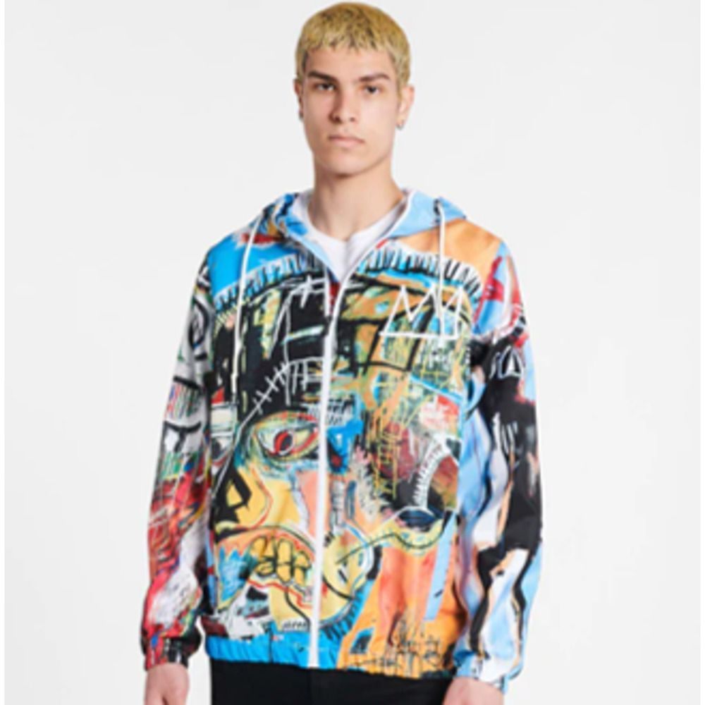 Members Only Jean-Michel Basquiat Artesta Windbreaker Jacket XL #UU